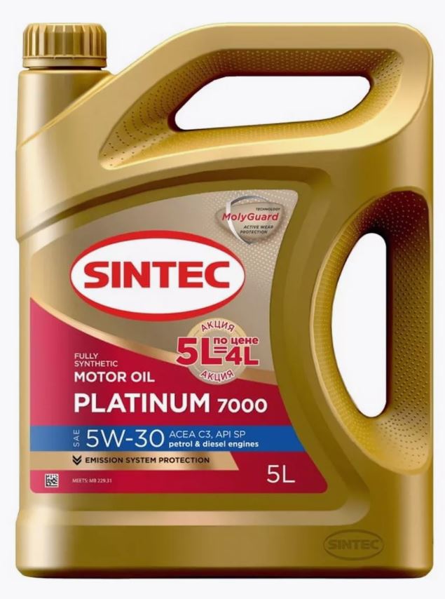 Sintec Platinum 7000 5w30 C3 SP 5л. (4л+1л)
